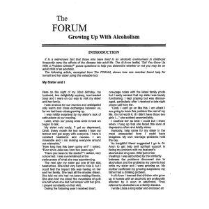 Al Anon Family Groups Reprints - Growing Up With Alcoholism exerpt