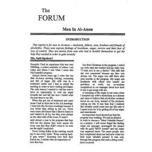 Al Anon Family Groups Reprints - Men in Al Anon exerpt