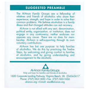 Wallet Card (Al-Anon Basic Program) - (M-07)